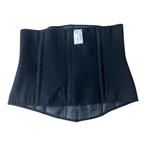 ACHATTI Women Black Rubber Cotton COLOMBIAN GIRDLE WAISTBAND Size 36 Shape Wear - Picture 9 of 10